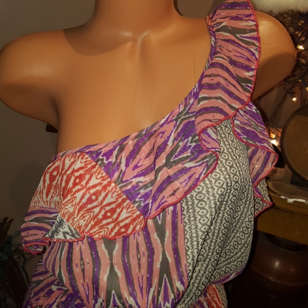 Bebe ruffle one shoulder top S - Picture 2 of 6